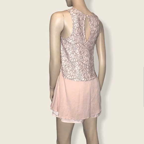 Ina Small Oversize Pink Lace Mini Summer Dress - Picture 4 of 7